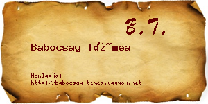 Babocsay Tímea névjegykártya