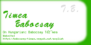 timea babocsay business card